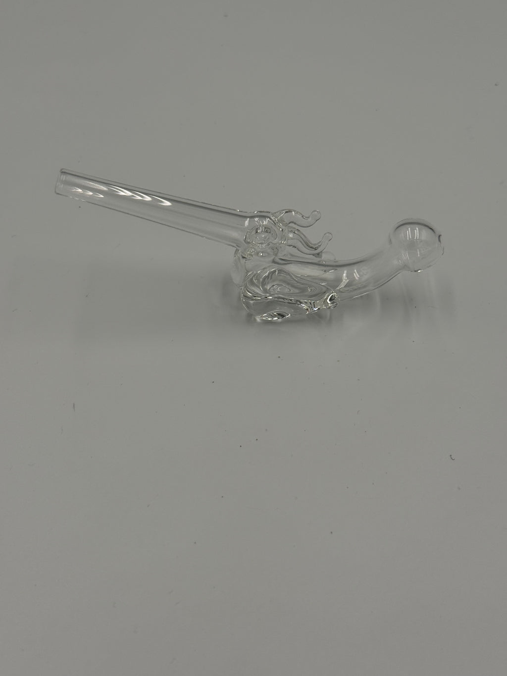 The BirdAir Hand-Blown Glass Dry Pipe – Clear Borosilicate Cooling Pipe with Silicone Jar