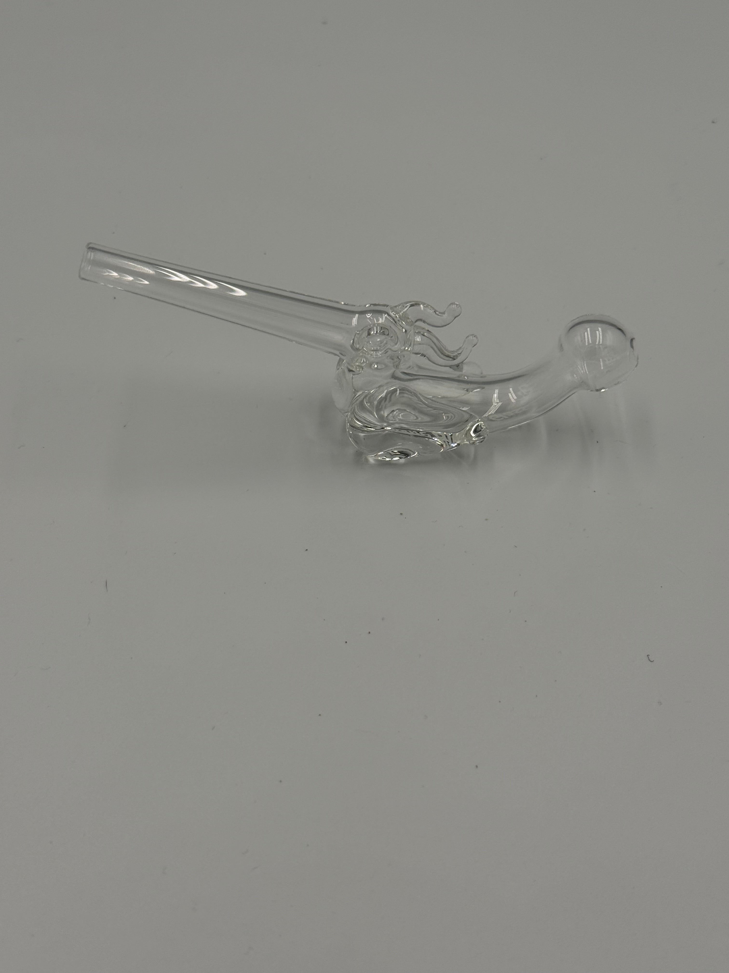 The BirdAir Hand-Blown Glass Dry Pipe – Clear Borosilicate Cooling Pipe with Silicone Jar