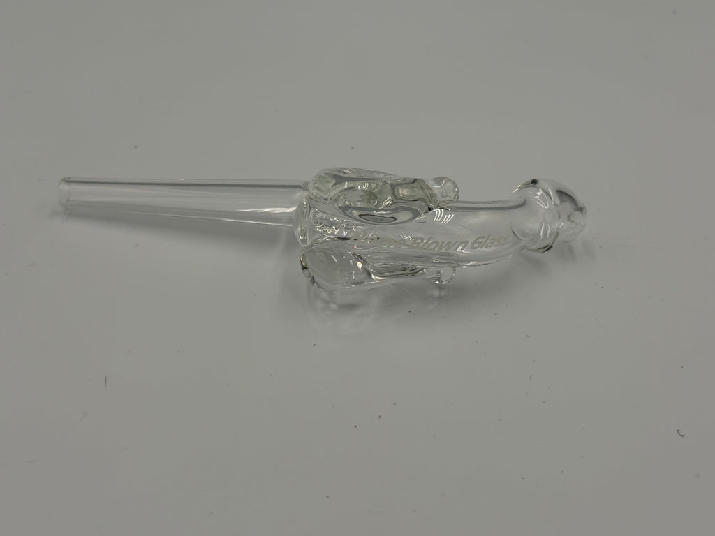 The BirdAir Hand-Blown Glass Dry Pipe – Clear Borosilicate Cooling Pipe with Silicone Jar