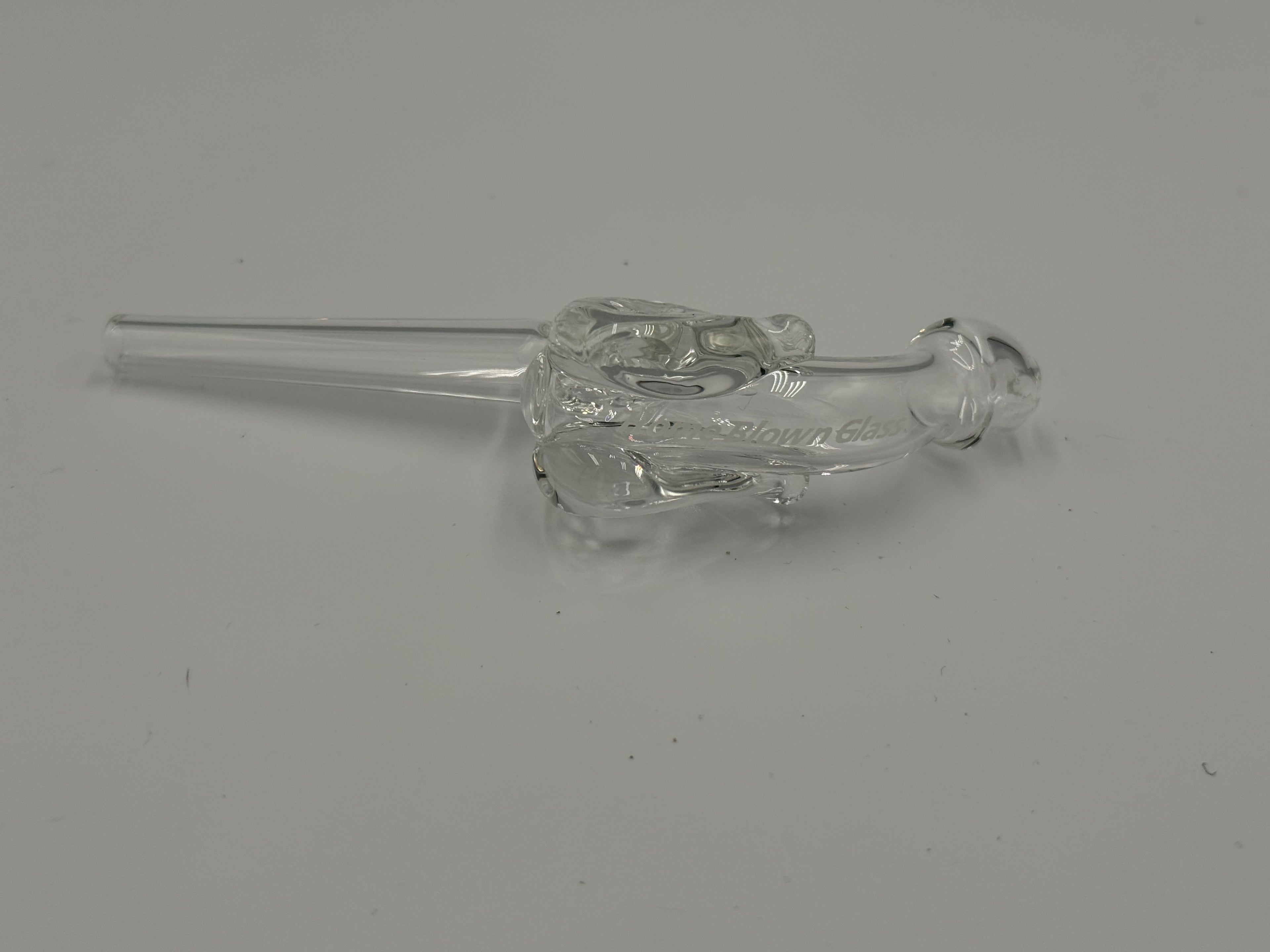 The BirdAir Hand-Blown Glass Dry Pipe – Clear Borosilicate Cooling Pipe with Silicone Jar