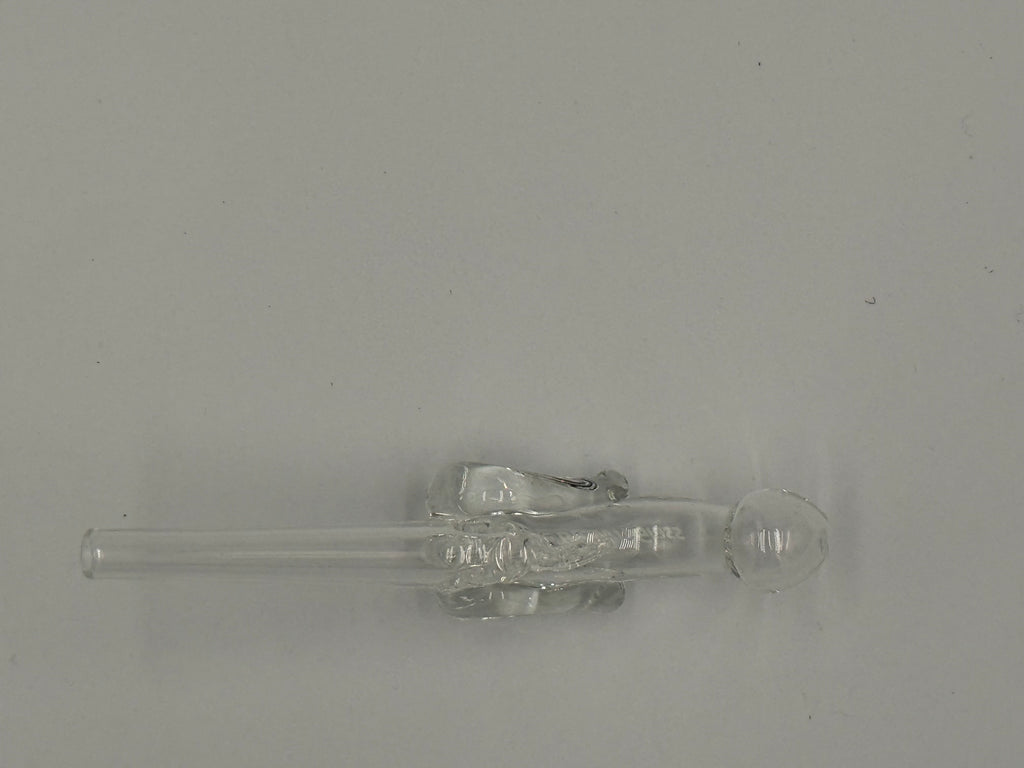 The BirdAir Hand-Blown Glass Dry Pipe – Clear Borosilicate Cooling Pipe with Silicone Jar