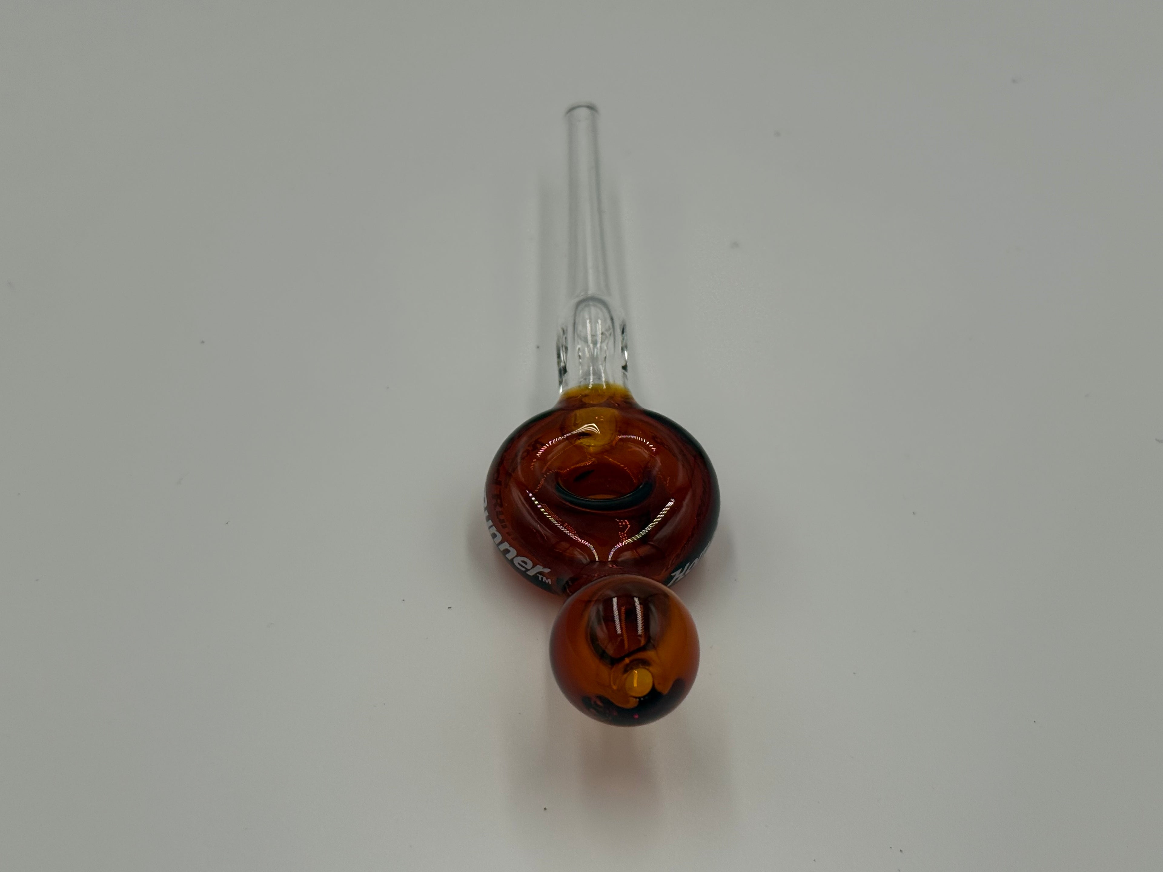 Road Runner Hand-Blown Glass Dry Pipe – Amber Fumed Spoon Pipe