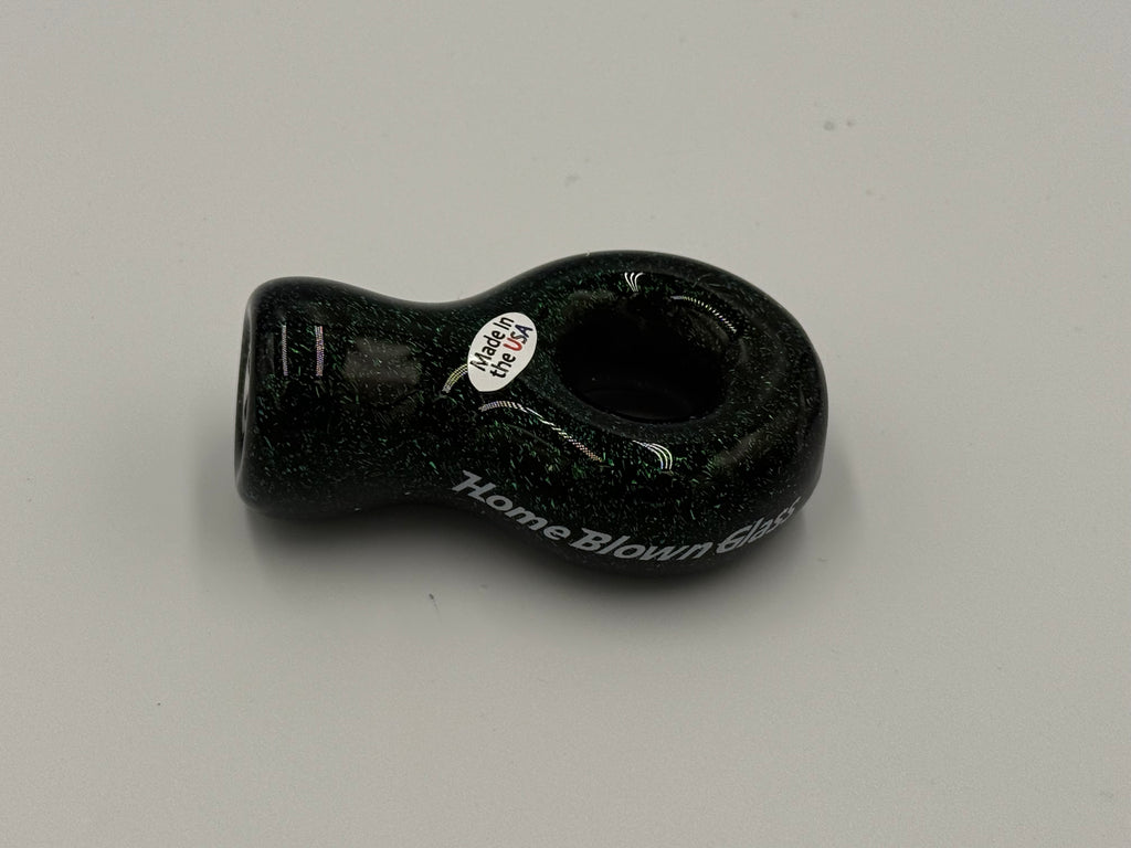 Home Blown Glass Dichro Ring Chillum – Hand Blown Borosilicate Glass Pipe – Made in USA