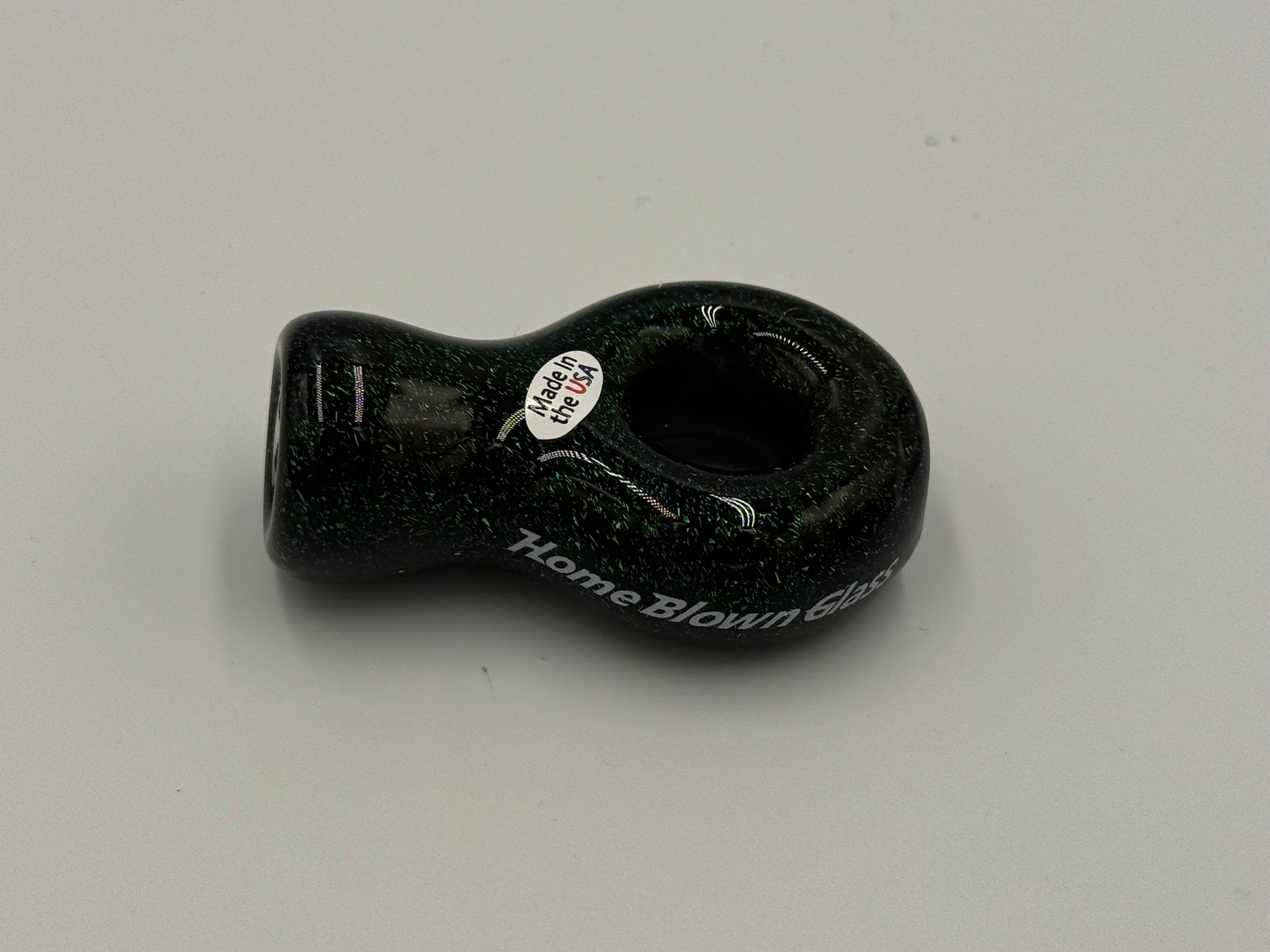 Home Blown Glass Dichro Ring Chillum – Hand Blown Borosilicate Glass Pipe – Made in USA