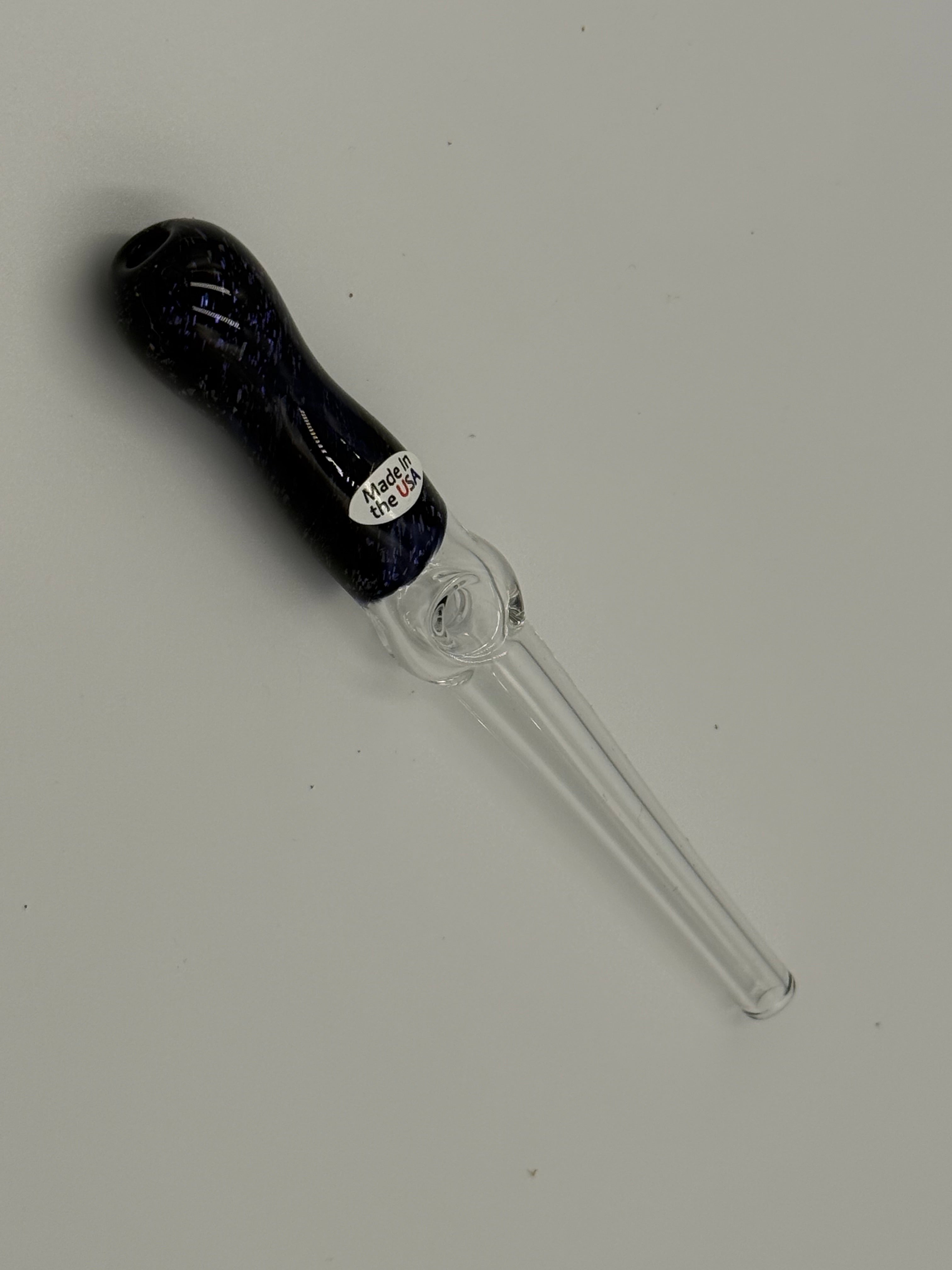 Home Blown Glass Dichro Straw – Hand Blown Borosilicate Glass Straw – Made in USA