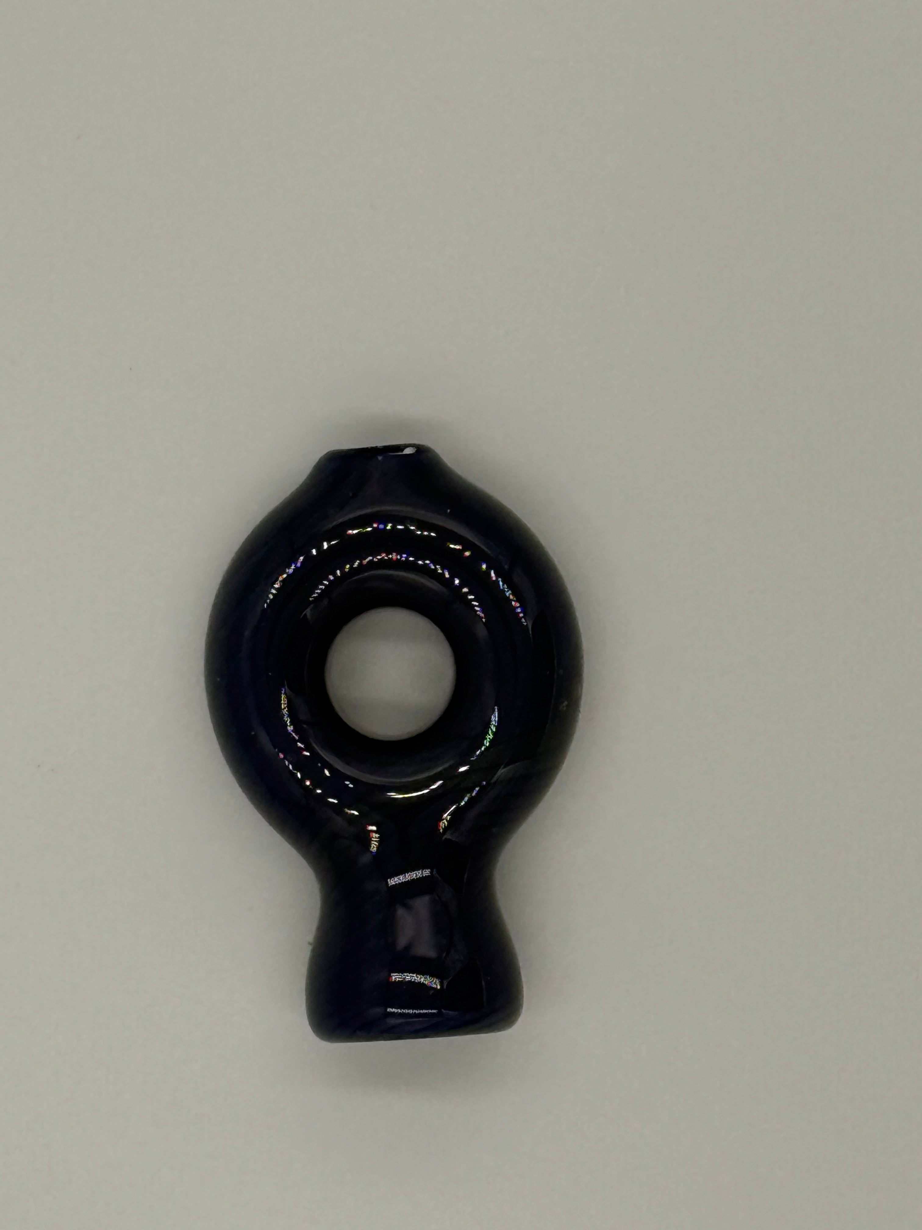 Hand Blown Glass Ring Chillum Pipe – Compact Pocket Pipe – Assorted Colors – Made in USA