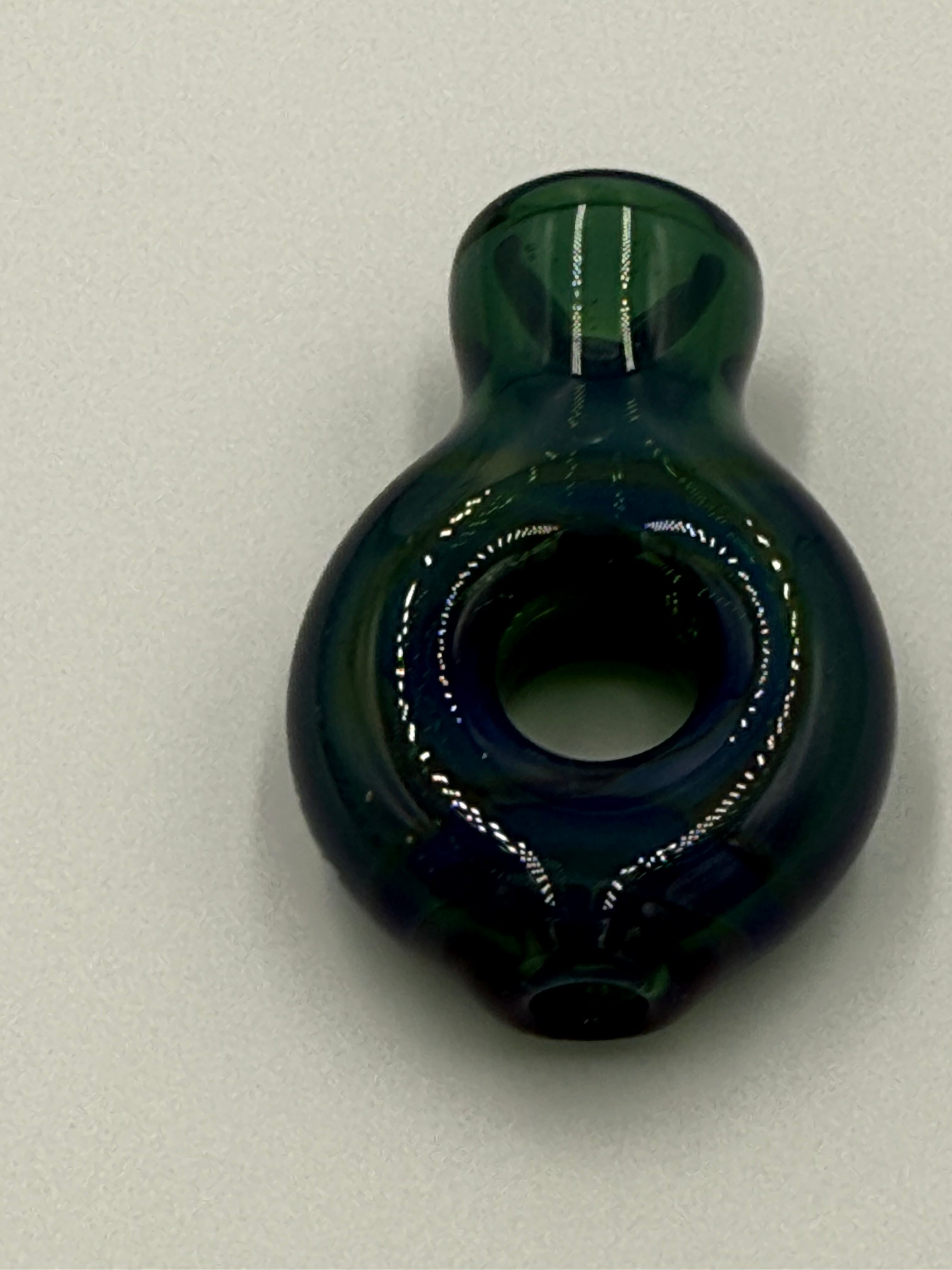 Hand Blown Glass Ring Chillum Pipe – Compact Pocket Pipe – Assorted Colors – Made in USA