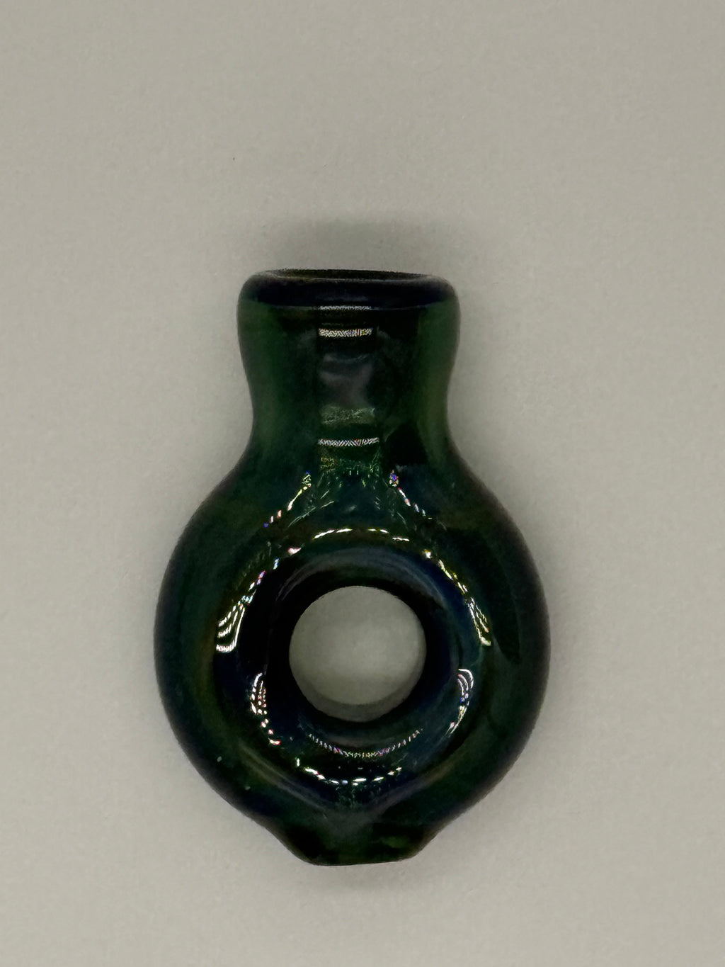 Hand Blown Glass Ring Chillum Pipe – Compact Pocket Pipe – Assorted Colors – Made in USA