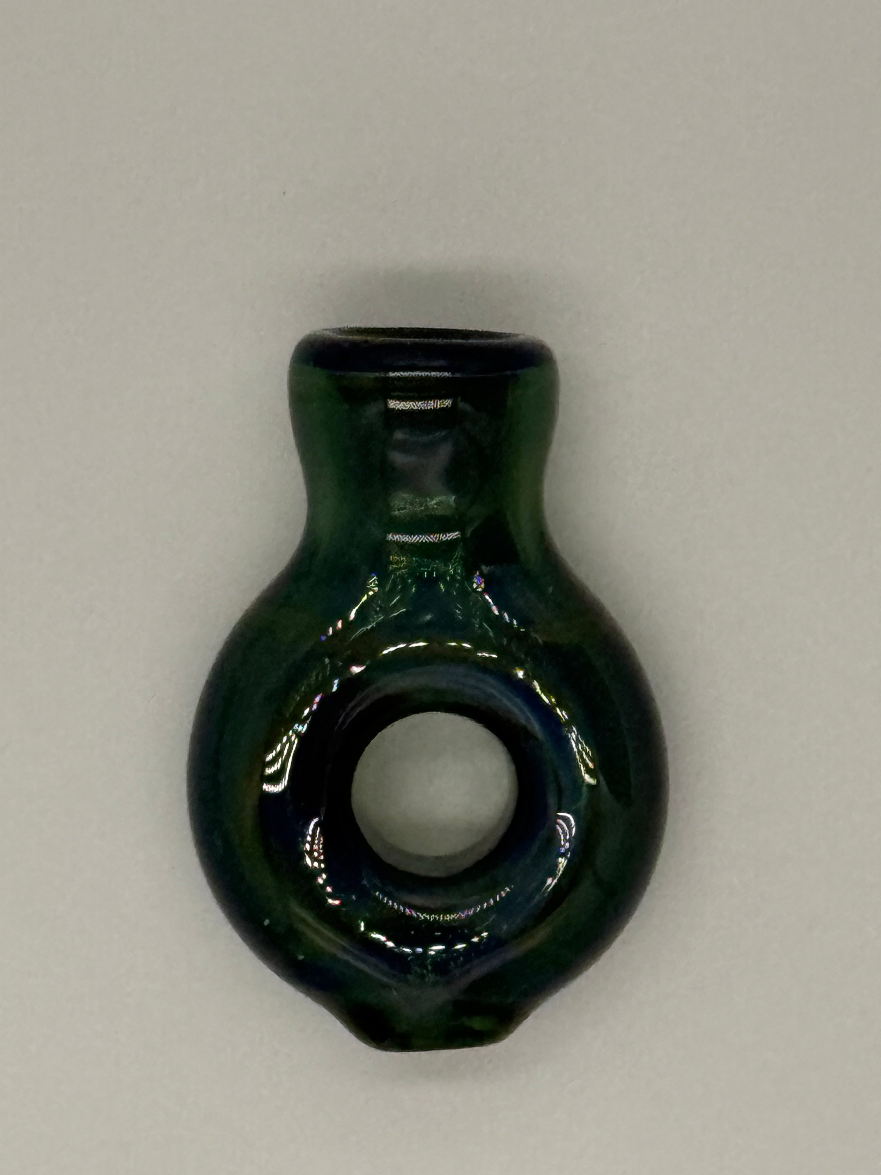 Hand Blown Glass Ring Chillum Pipe – Compact Pocket Pipe – Assorted Colors – Made in USA
