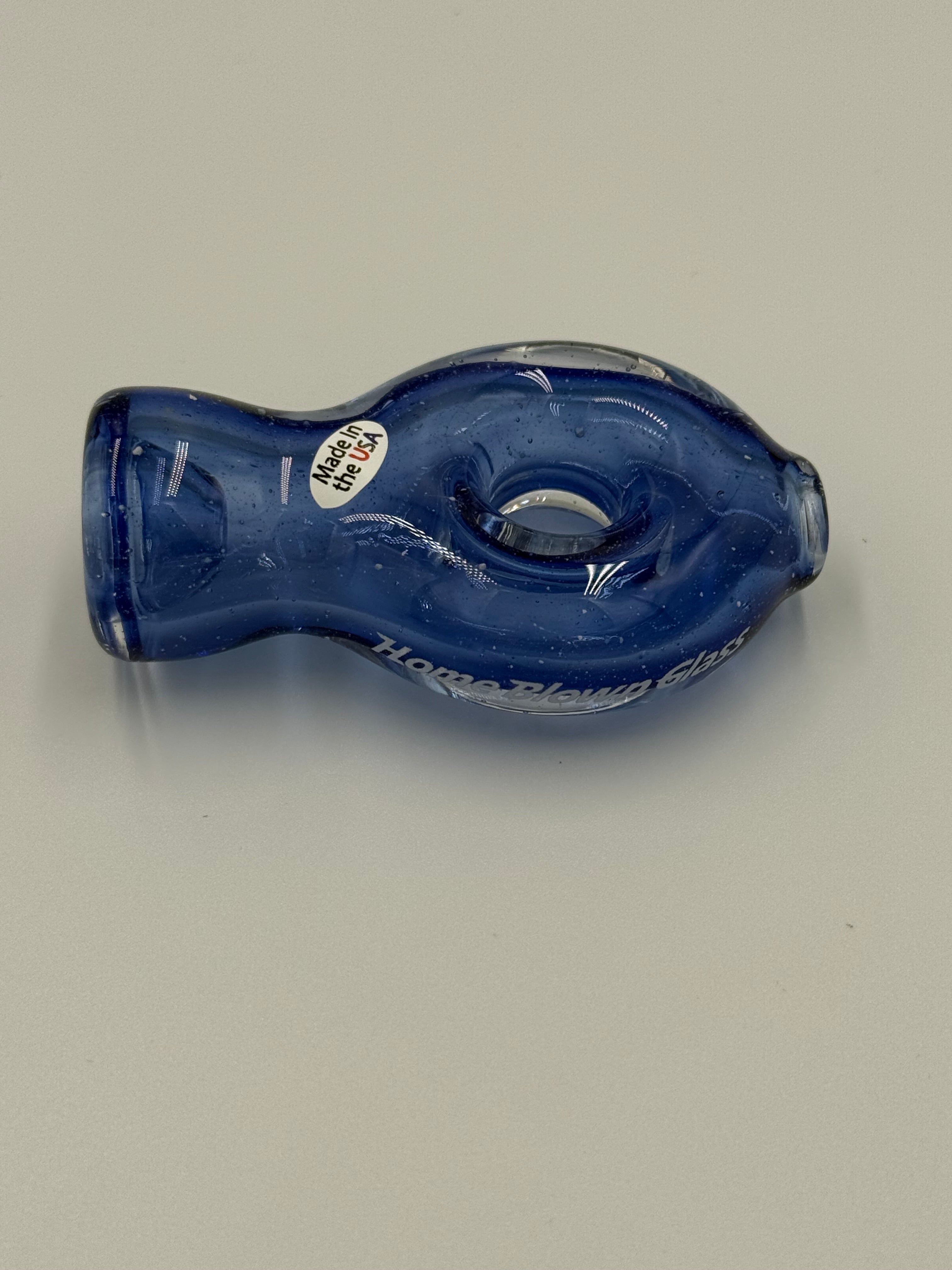 Hand Blown Glass Ring Chillum Pipe – Compact Pocket Pipe – Assorted Colors – Made in USA
