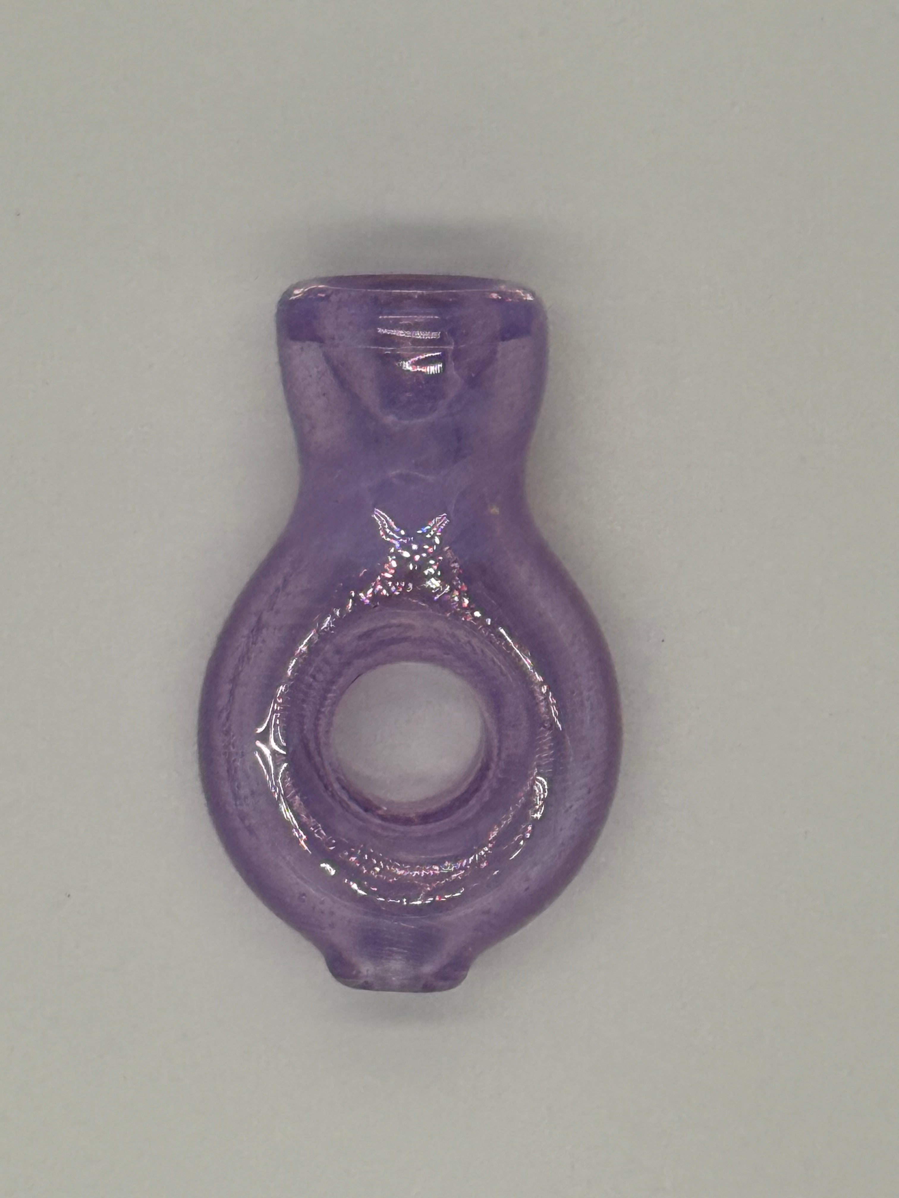 Hand Blown Glass Ring Chillum Pipe – Compact Pocket Pipe – Assorted Colors – Made in USA