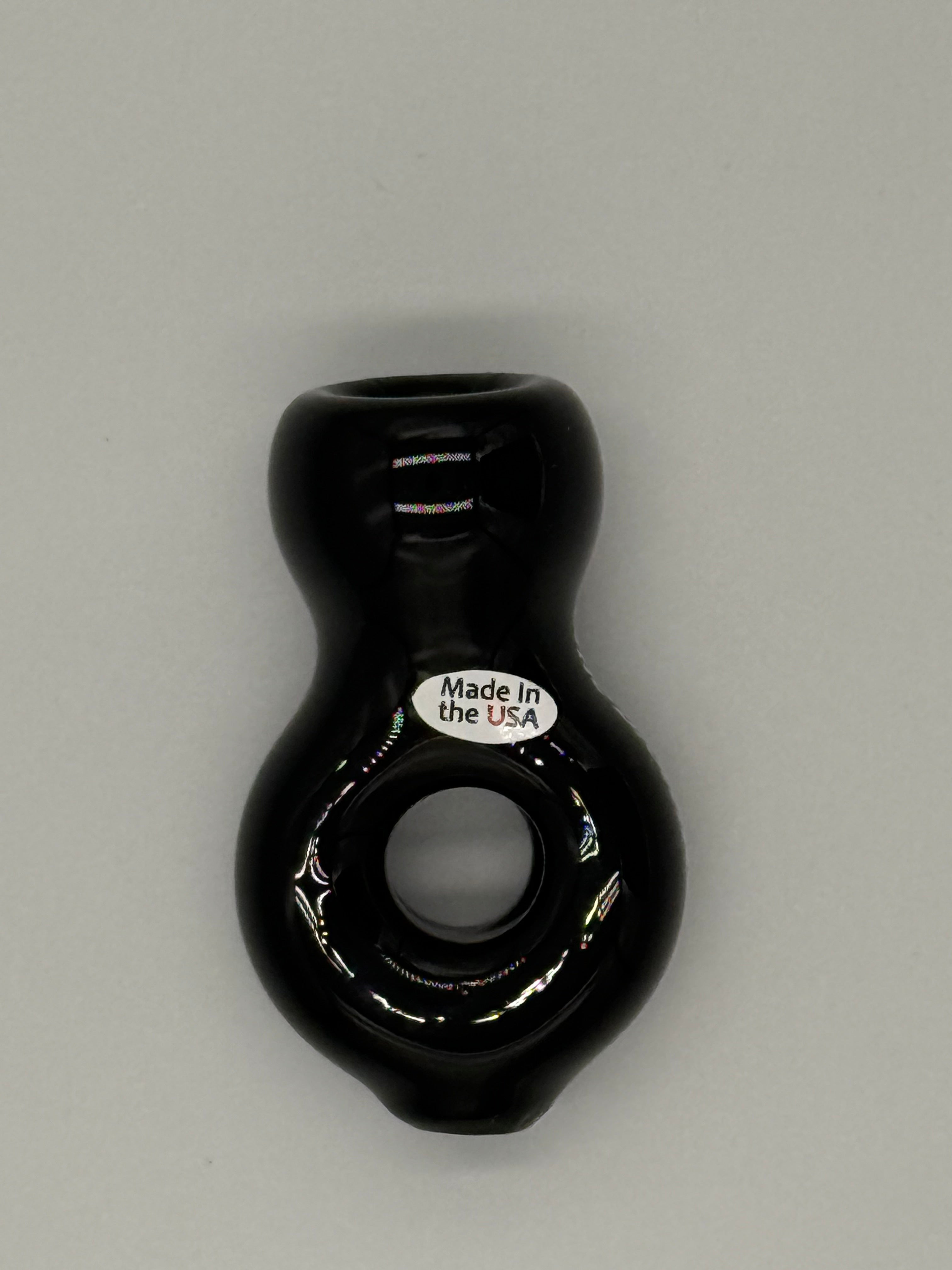 Hand Blown Glass Ring Chillum Pipe – Compact Pocket Pipe – Assorted Colors – Made in USA