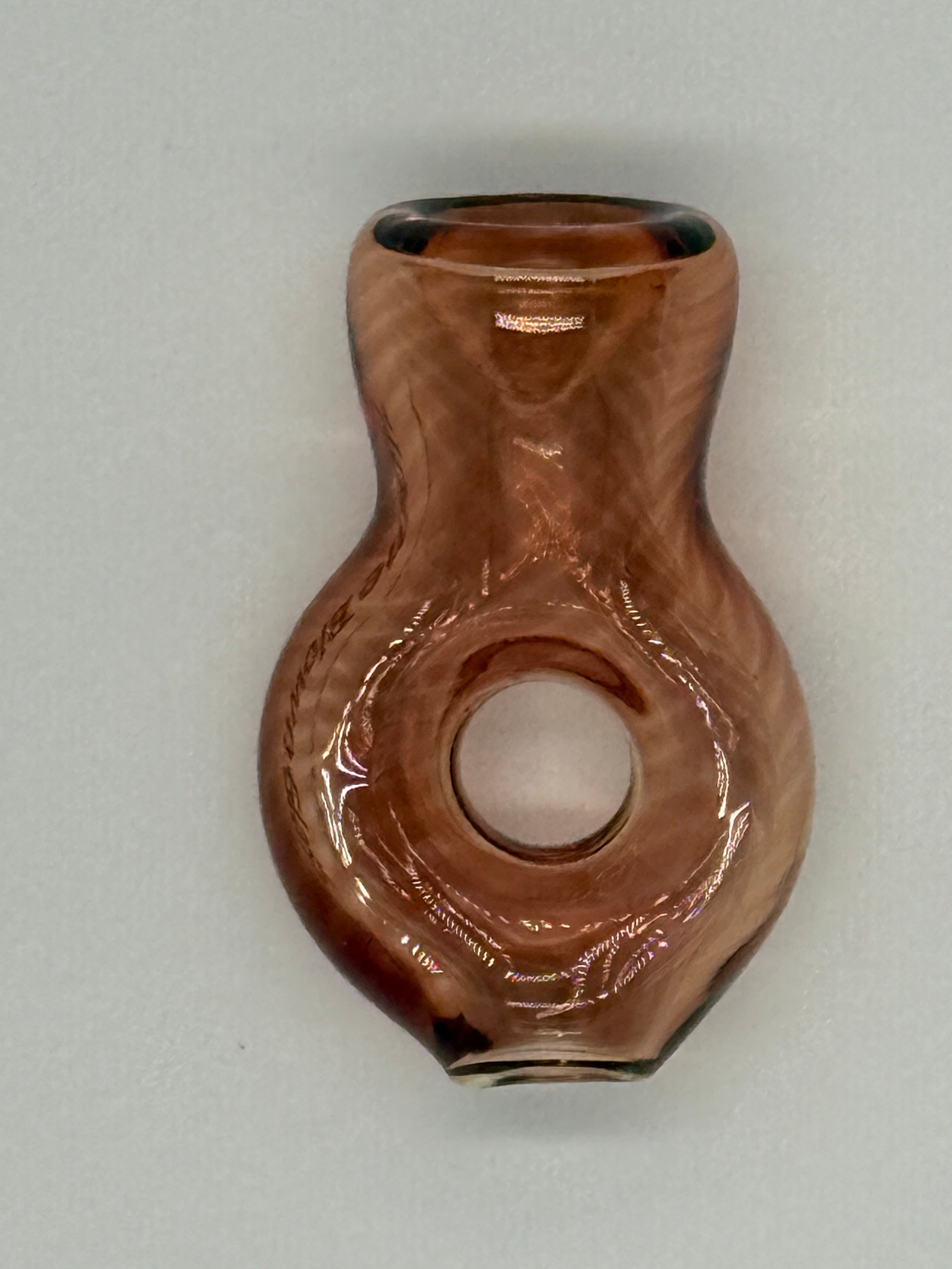 Hand Blown Glass Ring Chillum Pipe – Compact Pocket Pipe – Assorted Colors – Made in USA