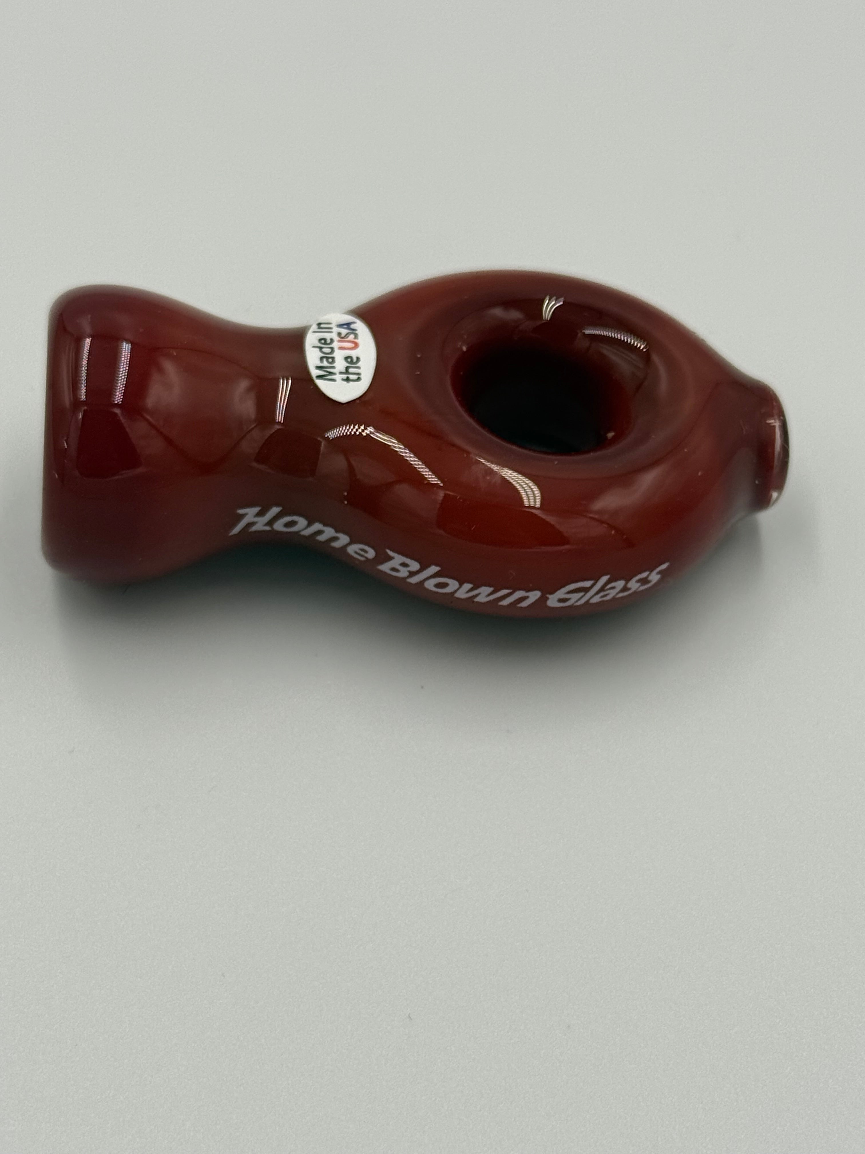 Hand Blown Glass Ring Chillum Pipe – Compact Pocket Pipe – Assorted Colors – Made in USA