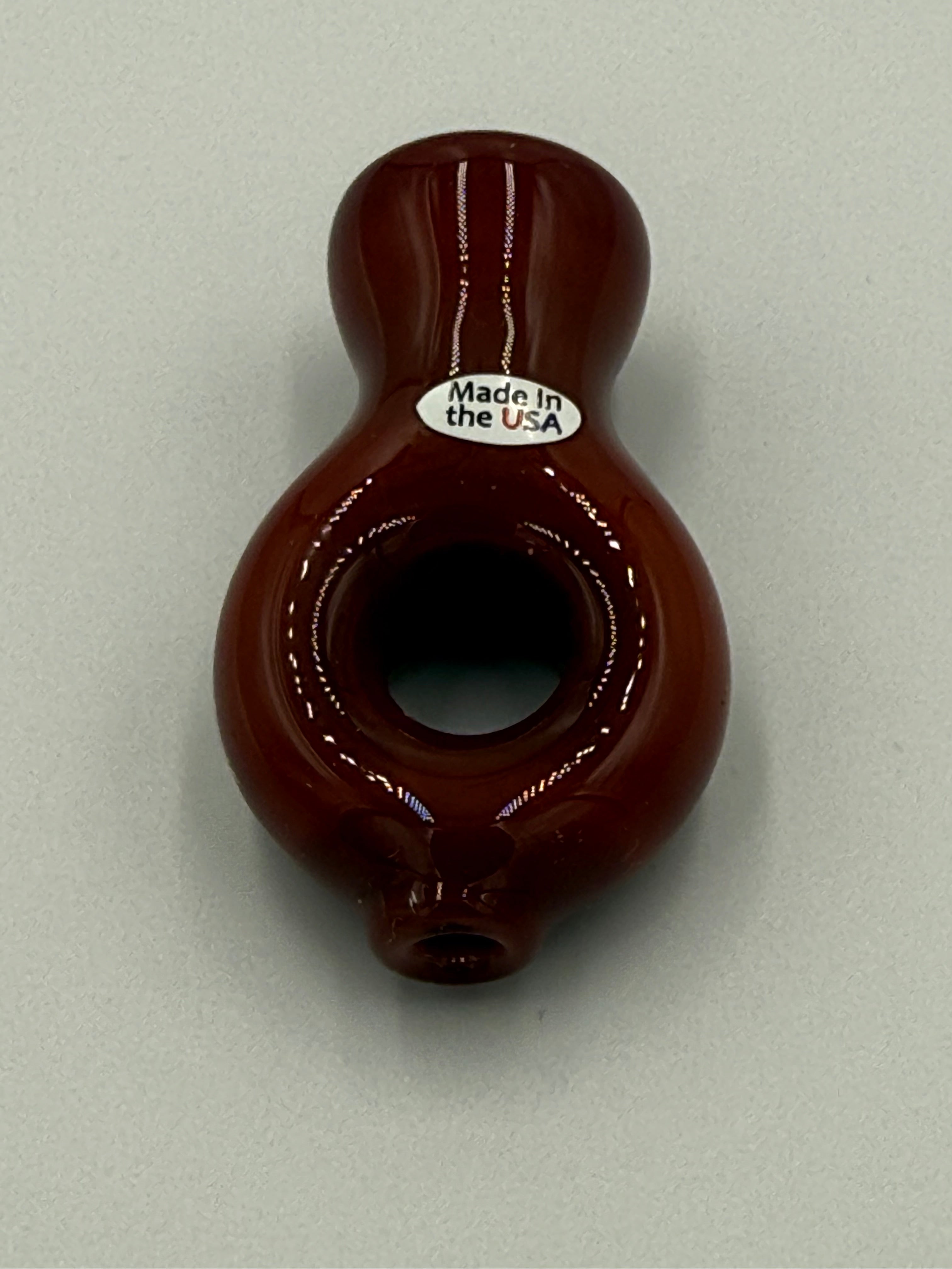 Hand Blown Glass Ring Chillum Pipe – Compact Pocket Pipe – Assorted Colors – Made in USA