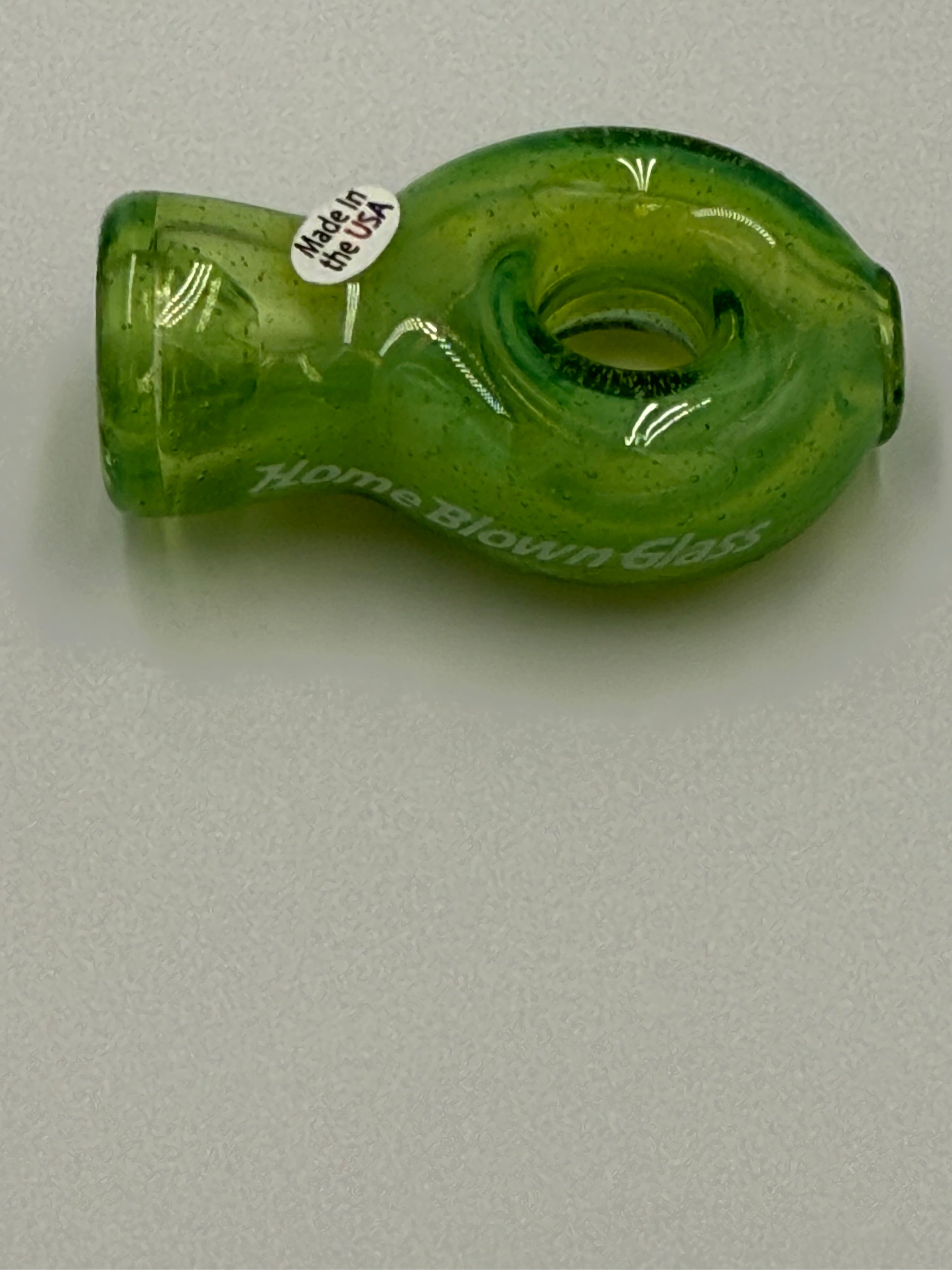 Hand Blown Glass Ring Chillum Pipe – Compact Pocket Pipe – Assorted Colors – Made in USA