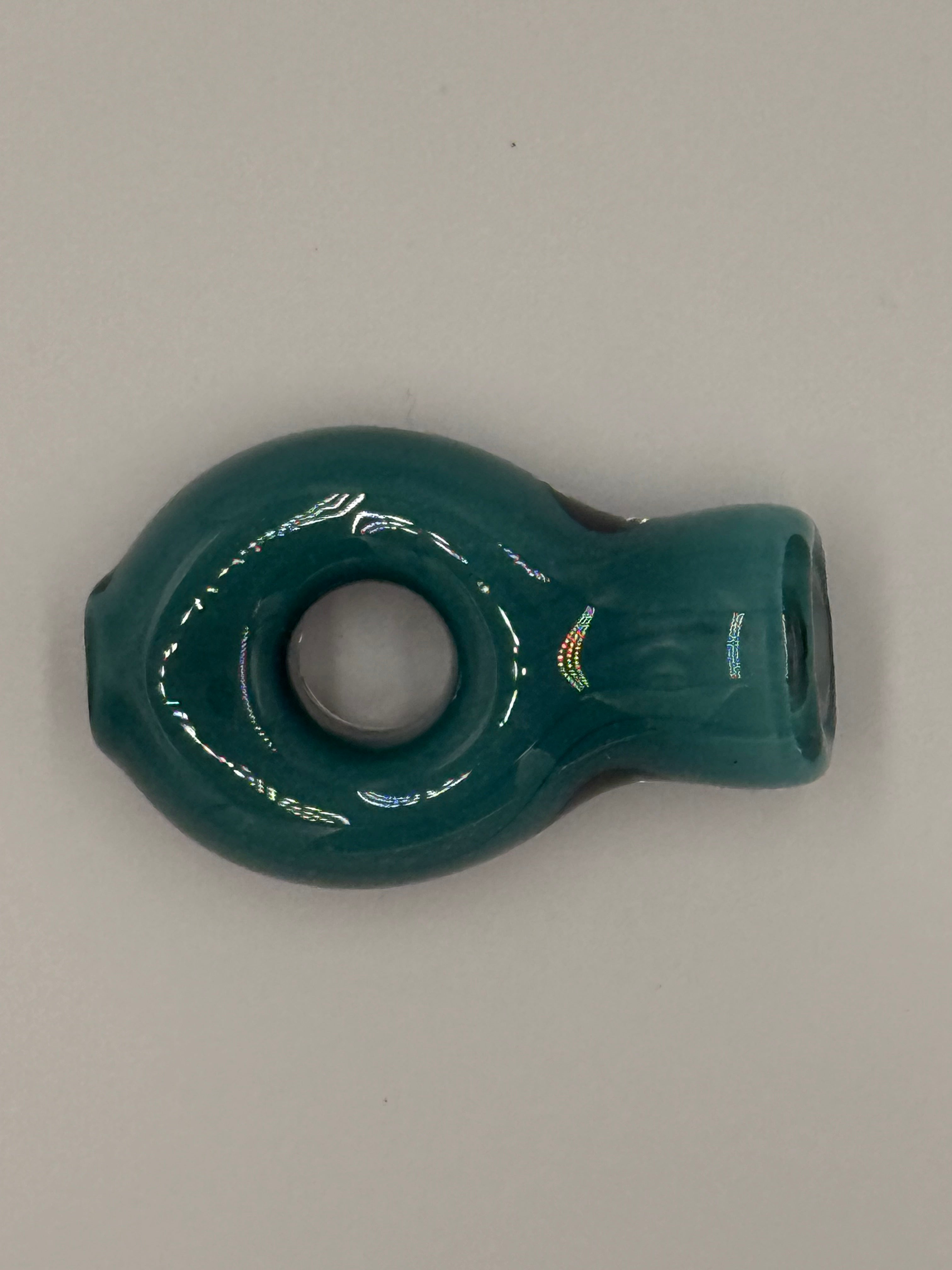 Hand Blown Glass Ring Chillum Pipe – Compact Pocket Pipe – Assorted Colors – Made in USA