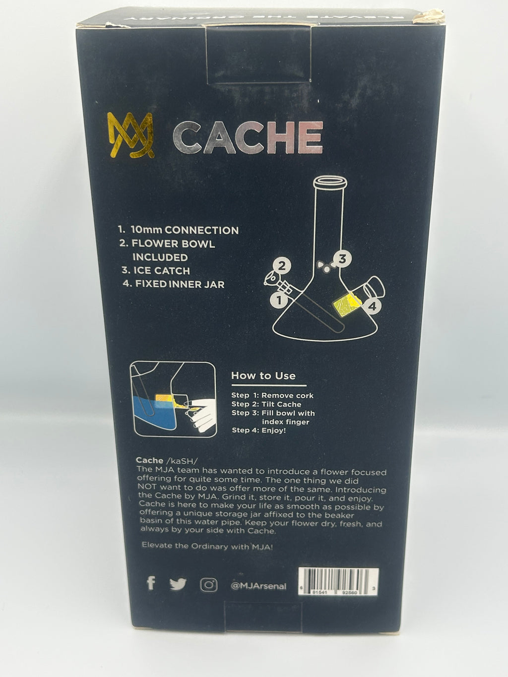 MJ Arsenal Cache Water Pipe | Borosilicate Glass Water Pipe with Hidden Storage